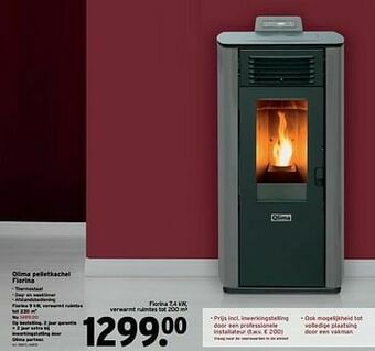 GAMMA Qlima pelletkachel fiorina aanbieding