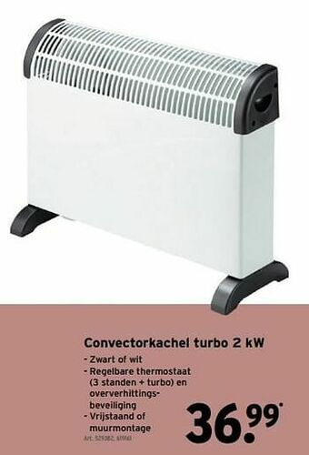 GAMMA Convectorkachel turbo 2 kw aanbieding