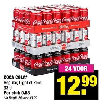 Big Bazar Coca cola regular light of zero aanbieding