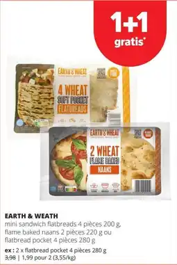 Spar earth & wheat mini sandwich flatbreads aanbieding