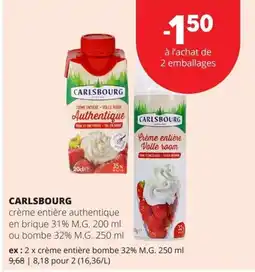 Spar Carlsbourg crème entière authentique aanbieding