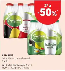 Spar Campina lait entier ou demi-écrémé aanbieding