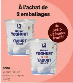 Spar Boni yaourt nature aanbieding