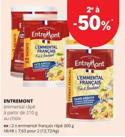 Spar entremont emmental râpé aanbieding