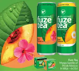 Intermarché Fuze tea mango kamille of perzik hibiscus aanbieding