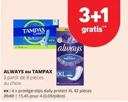 Spar Always ou Tampax aanbieding