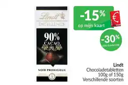 Intermarché Lindt chocoladetabletten aanbieding