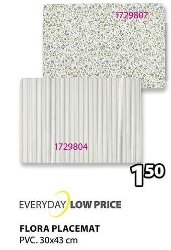 Jysk Flora placemat aanbieding