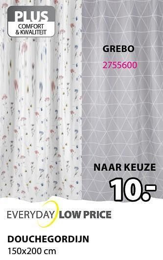 Jysk Douchegordijn grebo aanbieding