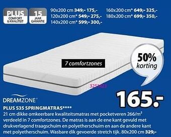 Jysk Plus s35 springmatras aanbieding