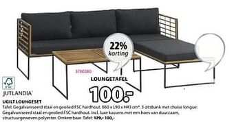 Jysk Ugilt loungeset tafel aanbieding