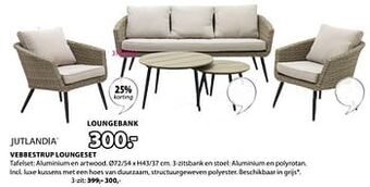 Jysk Vebbestrup loungeset 3-zit aanbieding