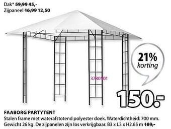 Jysk Faaborg partytent aanbieding