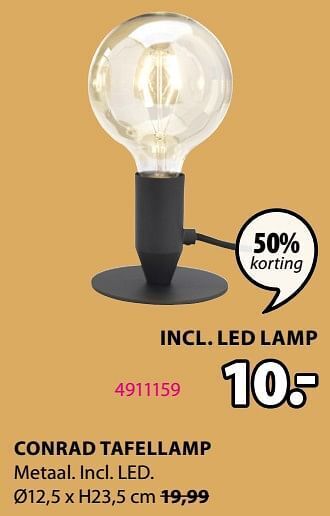 Jysk Conrad tafellamp aanbieding
