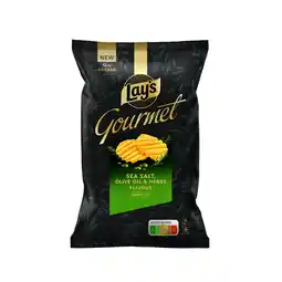 Albert Heijn Lay's Gourmet wavy cut sea salt olive oil aanbieding