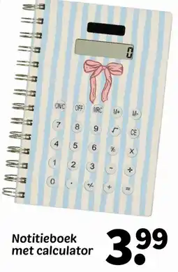 Wibra Notitieboek met calculator aanbieding