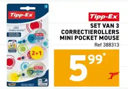 Trafic set van 3 correctierollers mini pocket mouse aanbieding