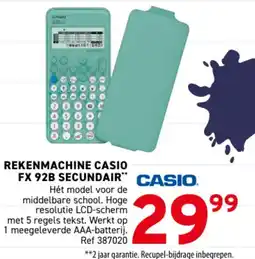 Trafic rekenmachine casio fx 92b secundair aanbieding