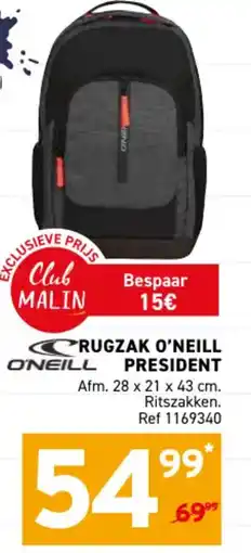 Trafic Rugzak o'neill president aanbieding