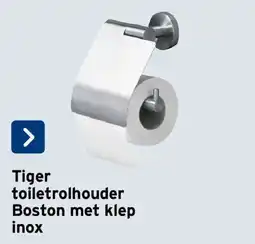 GAMMA Tiger toiletrolhouder boston met klep inox aanbieding