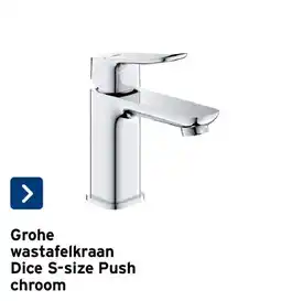 GAMMA Grohe wastafelkraan dice s-size push chroom aanbieding