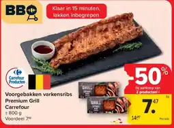 Carrefour Market Voorgebakken varkensribs Premium Grill aanbieding