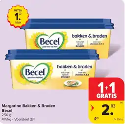 Carrefour Market Margarine Bakken & Braden Becel aanbieding