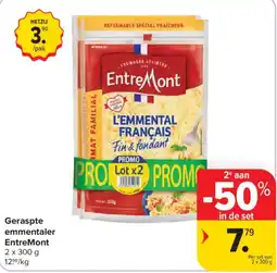 Carrefour Market Geraspte emmentaler EntreMont aanbieding
