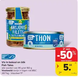 Carrefour Market Vis in bokaal en blik aanbieding