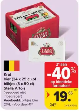 Carrefour Market Krat bier of blikjes Stella Artois aanbieding