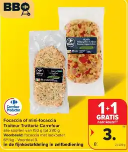 Carrefour Market Focaccia of mini-focaccia aanbieding