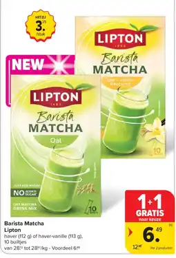 Carrefour Barista Matcha Lipton aanbieding