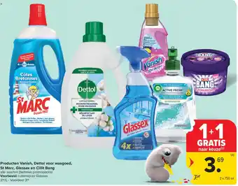 Vanish, Dettol voor wasgoed, St Marc, Glassex en Cillit Bang