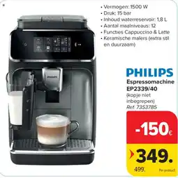 Carrefour Philips espressomachine aanbieding