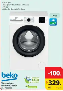 Carrefour Wasmachine Beko BM3WFT3841W aanbieding