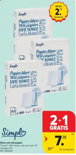 Carrefour Riem wit A4-papier aanbieding