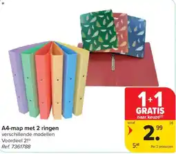 Carrefour A4-map met 2 ringen aanbieding