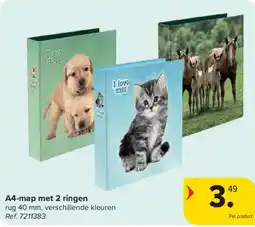 Carrefour A4-map met 2 ringen aanbieding