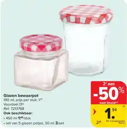 Carrefour Glazen bewaarpot aanbieding