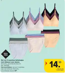 Carrefour Set van 3 seamless behatopjes aanbieding