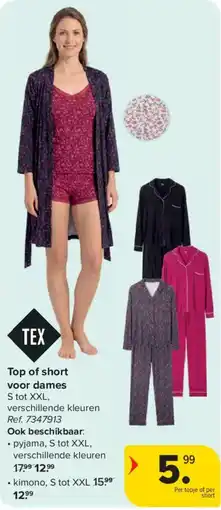Carrefour Top of short voor dames aanbieding