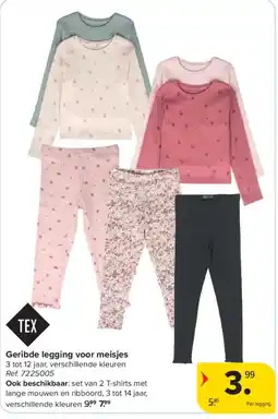 Carrefour Geribde legging voor meisjes aanbieding