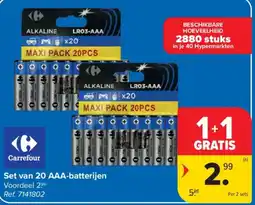 Carrefour Set van 20 AAA-batterijen aanbieding