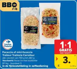 Carrefour Focaccia of mini-focaccia aanbieding