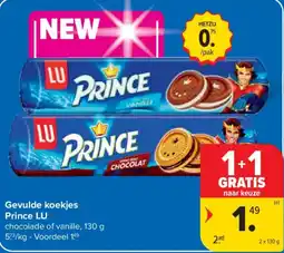 Carrefour Gevulde koekjes Prince LU aanbieding