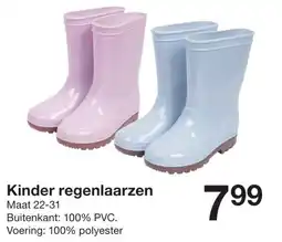 Zeeman Kinder regenlaarzen aanbieding