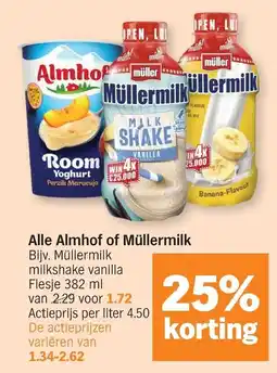 Albert Heijn Almhof of Müllermilk aanbieding