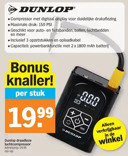 Albert Heijn Dunlop draadloze luchtcompressor aanbieding