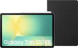 Coolblue Samsung Galaxy Tab S10 FE 10,9 inch 128GB Wifi Zilver + BlueBuilt Book Case Zwart aanbieding