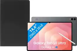 Coolblue Samsung Galaxy Tab S11 Ultra 14,6 inch 512GB Wifi Grijs + BlueBuilt Book Case Zwart aanbieding